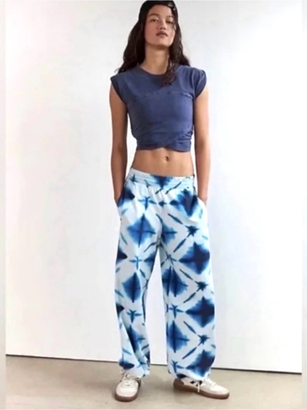 NEW FREE PEOPLE SHIBORI NAVY COMBO CROSSOVER SET SIZE XS!!!!